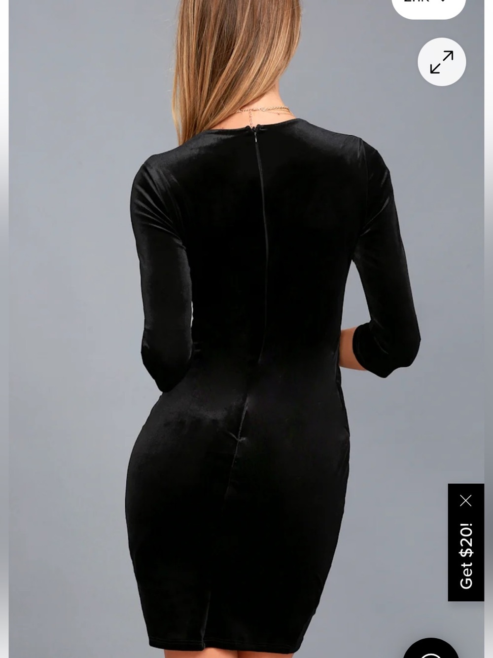 Lulus Anything For You Black Velvet Bodycon Dress - Size S - Picture 2 of 6